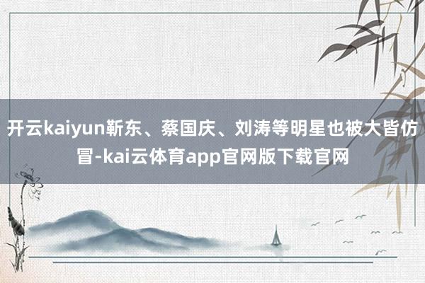 开云kaiyun靳东、蔡国庆、刘涛等明星也被大皆仿冒-kai云体育app官网版下载官网