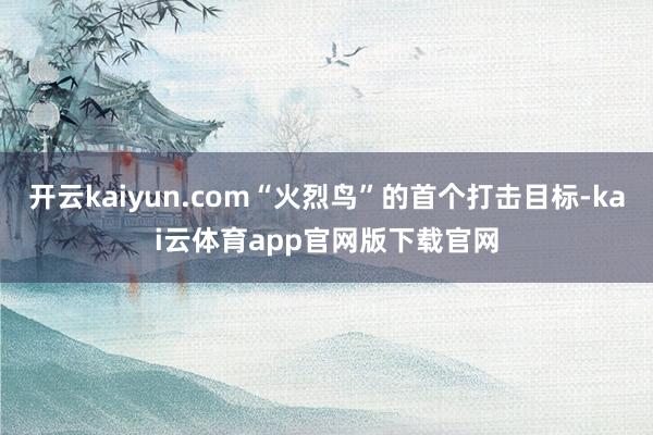 开云kaiyun.com“火烈鸟”的首个打击目标-kai云体育app官网版下载官网